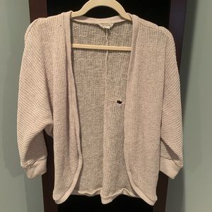 Short Sleeve Beige Cardigan